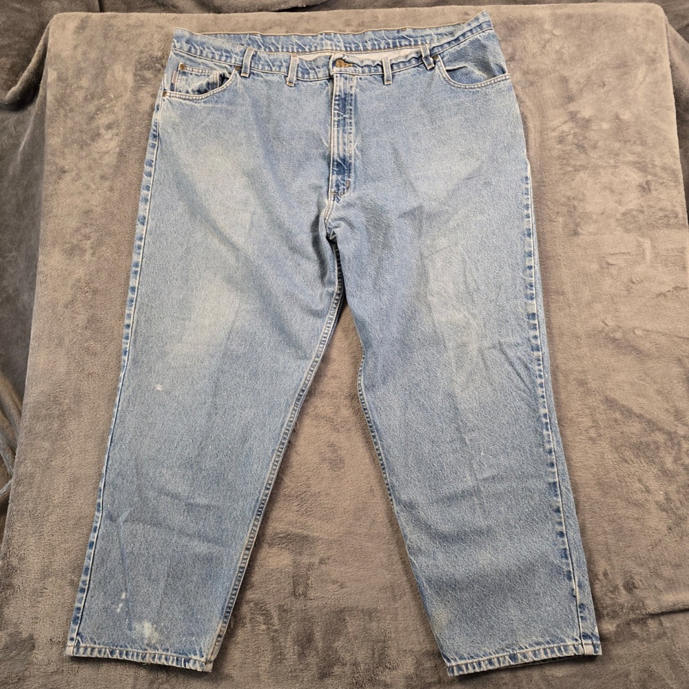 Carhartt Dungaree Jeans Men's 48x30 Light Wash Relaxed Fit Denim Work B13DST